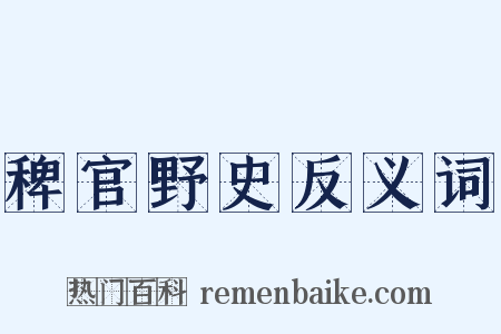 稗官野史反义词是什么意思的图片